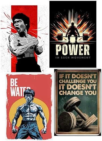 Dream World Decor Gym Motivational Posters Set of 4 | Power, Workout ...