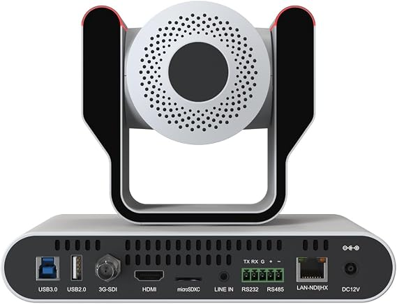 BZB GEAR 20X 1080P FHD AUTO Tracking HDMI/3G-SDI/USB 2.0/USB 3.0/NDI|HX Live Streaming PTZ Camera with Tally Lights (White)