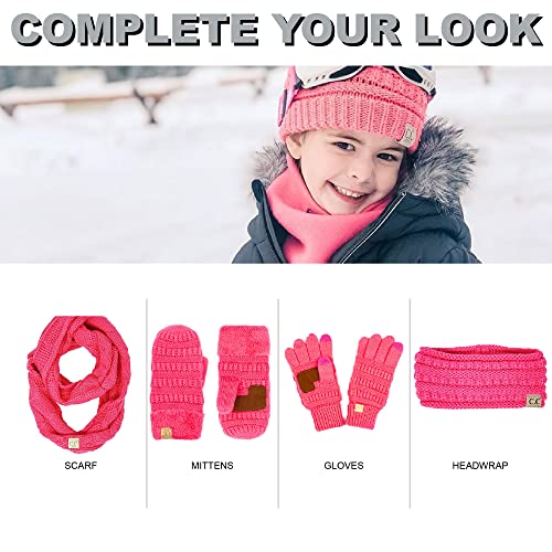 Funky Junque Winter Hat Warm Knit Slouchy Toddler Kid Pom Beanie - Candy Pink #TOP6