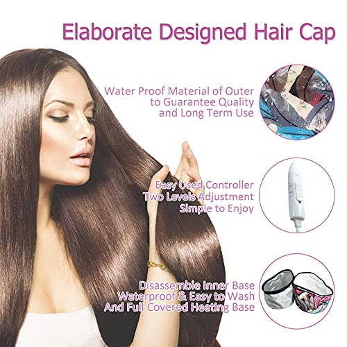 Upgrade Thermal Hair Steamer Heating Cap, Nourishing Hat for Hair Spa, Use for Dry Frizzy Damaged Unruly Hair Repair and Treatment, Electric Steam Cap for a Deep Hair Conditioning, home and salon use