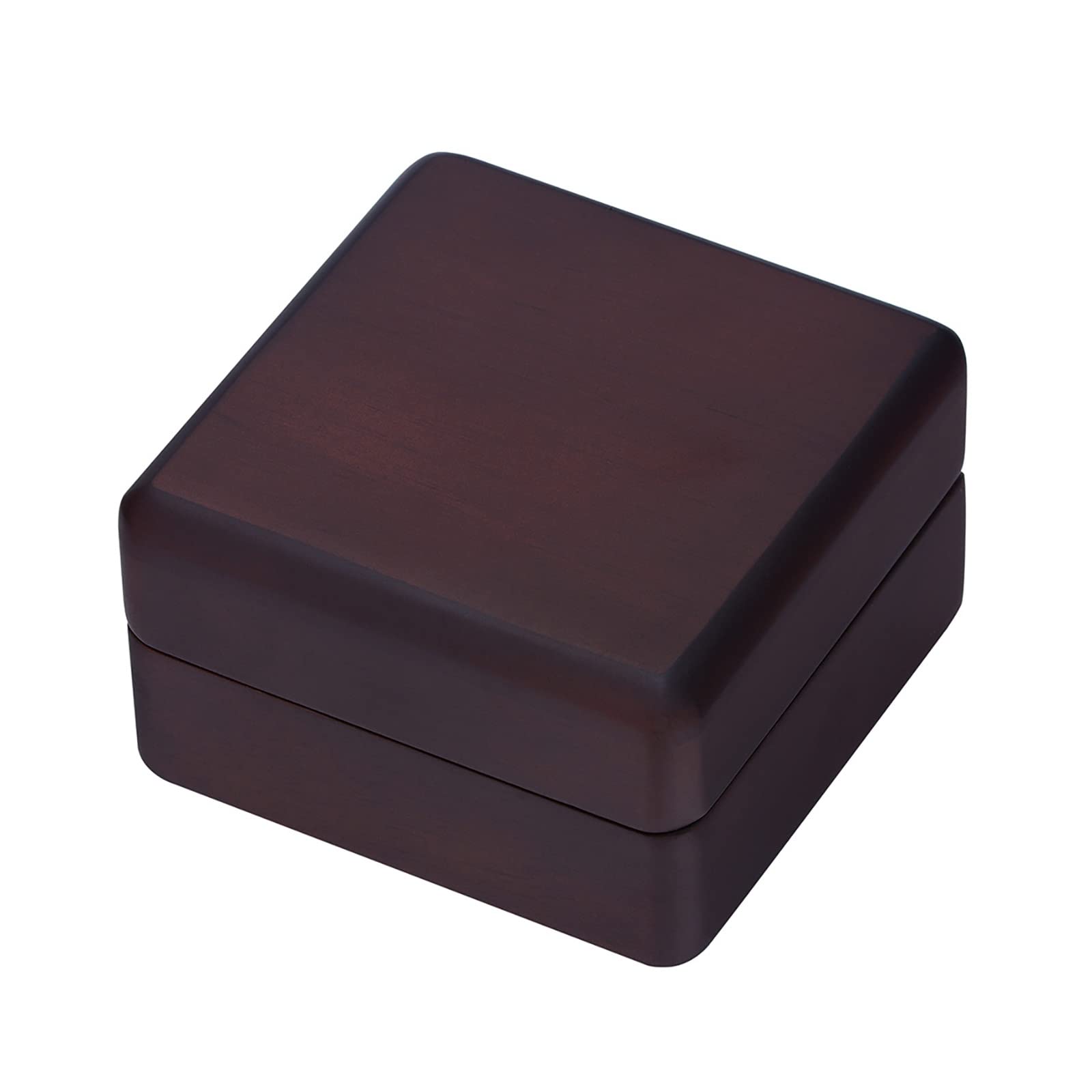 Boîte à Boutons de Manchette en Bois, boîte de présentation de Boutons de Manchette en Bois laqué Piano pour Affaires de Mariage (Marron 8x8x4.6cm) (Marron 8x8x4.6cm)