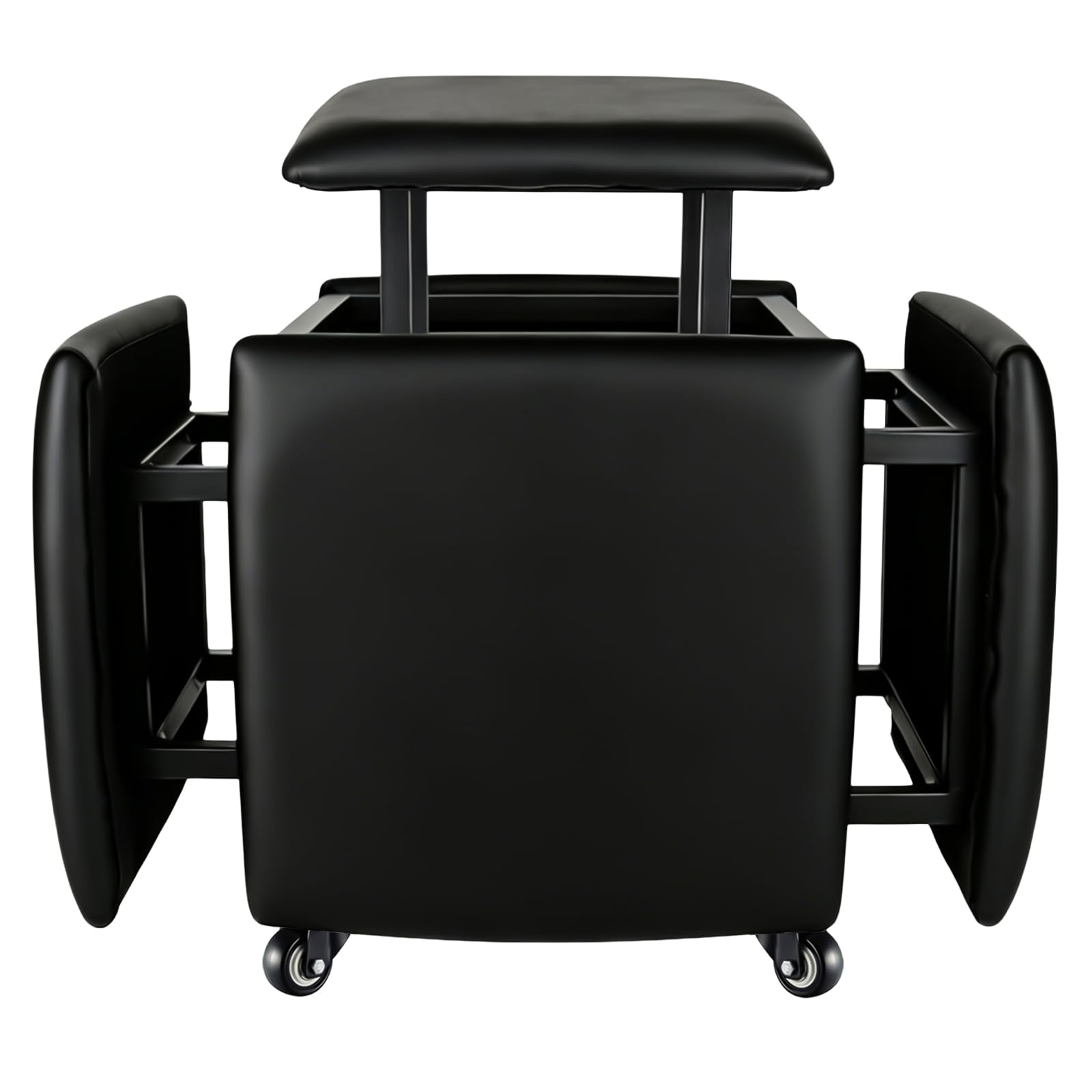 LUGSHIREE 5 in 1 Nesting Ottoman Cube Chair, Stackable Stools