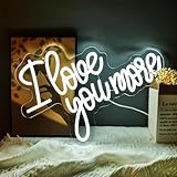 Letreros de neón con texto en inglés 'I Love You More' con palabras románticas, luz LED, para cumpleaños, día de San Valentín, para ella, novia o esposa, boda, compromiso, fiesta, decoración de pared