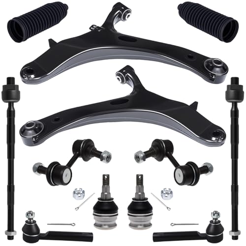 TUCAREST 12Pcs Suspension Kit Fit For 2005-2009 Su-baru Outback Legacy, 2 Front Lower Control Arm 2 Ball joint 4 Outer Inner Tie Rod 2 Sway Bar 2 Boots [# K622030 K750049 EV801557 ES3712 K9513]