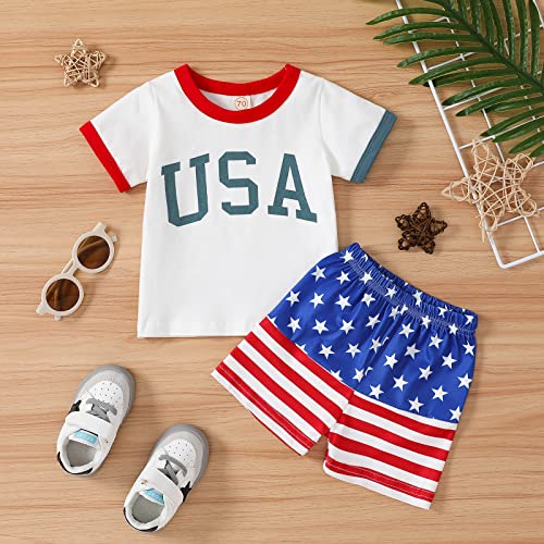 Toddler Baby Boy 4Th Of July Clothes Summer Outfits Letter Print Tank Tops Boy Shorts Outfit Set (Usa Star & Stripes, 2-3 Years) #TOP2