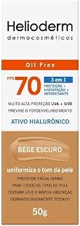 Protetor Facial Diário Helioderm Oil Free FPS 70 Bege Escuro