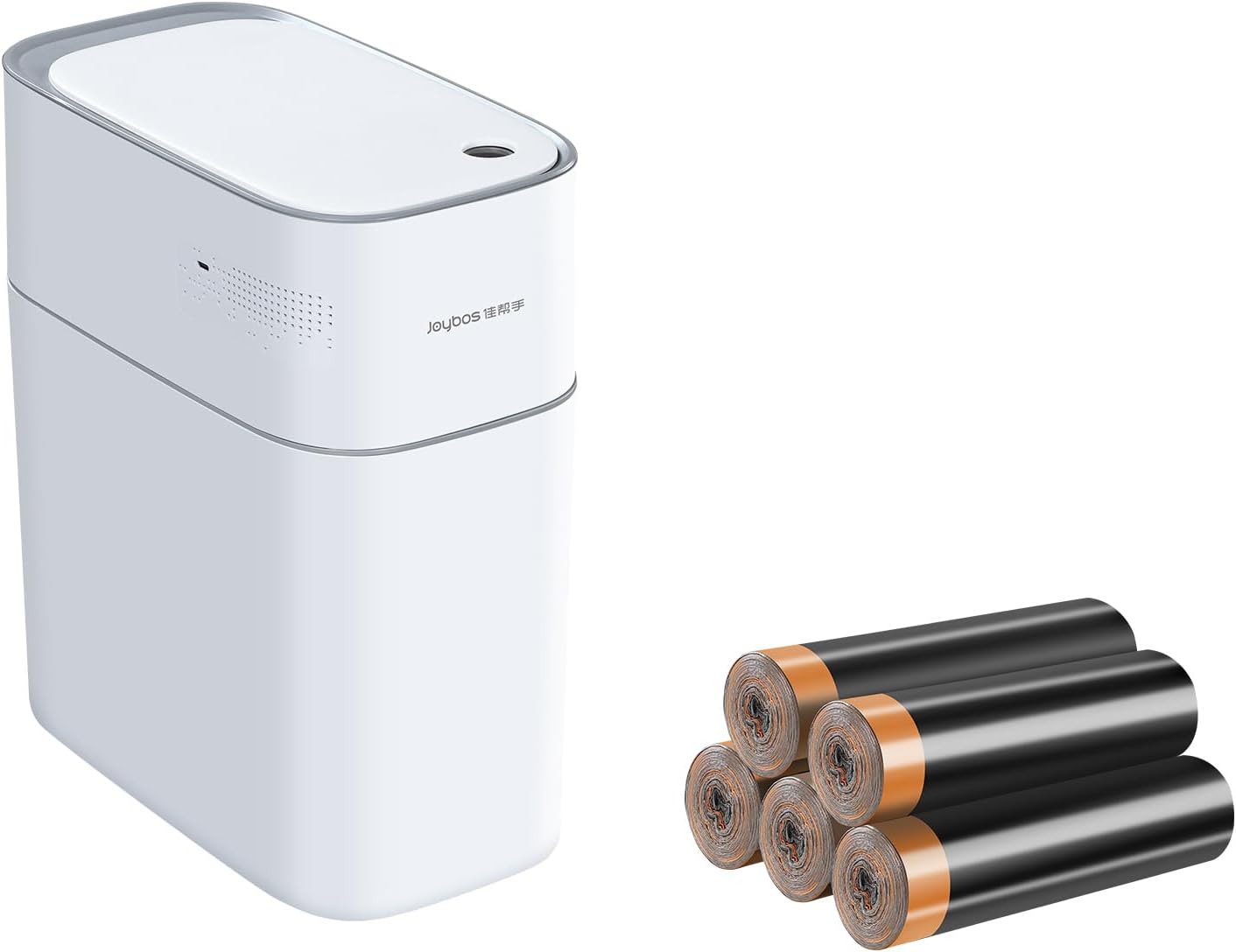 JOYBOS Bathroom Trash Can with Drawstring Small Trash Bags (75 Count)