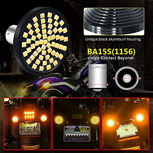 2 " 1156 Harley Davidson Led Light Bulb Amber Super Bright 60-Smd 3030 Chips With Lens Replacementfor Motorcycle Running Driving Turn Signal Blinker Bullet Light.(2-Pack). #TOP5