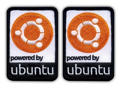 Set of Two - Powered by Ubuntu - Sew-on - Embroidered Patch/Badge/Emblem