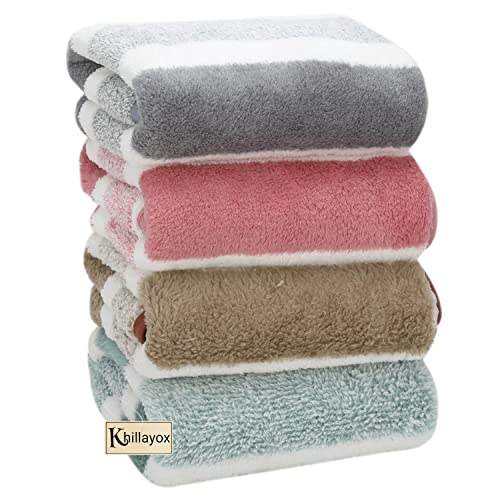 Image of Khillayox Microfiber Anti-Bacterial 300 GSM Midium Size Hand Towel | Super Soft and Absorbent Multipurpose Towels for Bathroom, Gym, & Workout Towels - Set of 4 (60 x 40) (Multicolor)