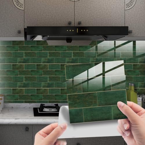 HORIWE Fliesenaufkleber Mosaic Kristallschicht 10x10cm Wandfliese Aufkleber 24 Stück PVC Fliesensticker Fliesen Folie Selbstklebende Tapete Wasserdicht Wandaufkleber für Küche, Schrank, Möbel, Tisch