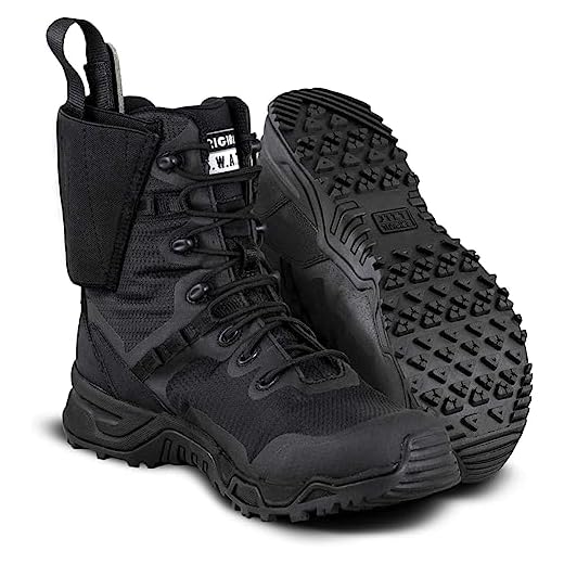 Original S.W.A.T. Alpha Defender 8” Tactical Boot with Built in Ankle Holster - Black, 8.5 D US