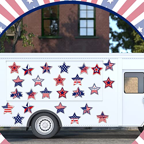 25 Pieces Patriotic Star Refrigerator Magnets Set 4Th Of July Garage Magnets Independence Day Stars Stripes Magnet Decals For Independence Day Mailbox Car Kitchen Metal Door Cabinets #TOP5