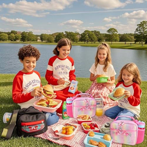 RHCPFOVR Lancheira infantil de unicórnio – Lancheira isolada para meninos e meninas, lancheira laváv