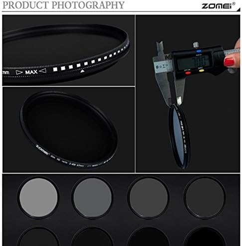 Zomei 49mm Ultra Slim ND2-ND400 Fader Variable Neutral Density Adjustable ND Lens Filter Optical Glass