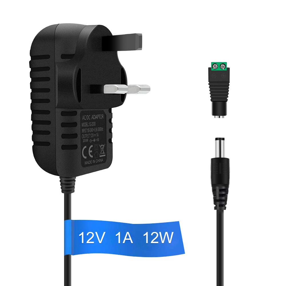 inShareplus 12V 1A 12W LED Power Supply, 100-240V AC to 12V 1Amp DC Power Adapter, Low Voltage Transformer for LED Strip Light