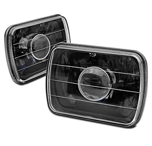 ZMAUTOPARTS For 7X6 Crystal Projector Headlights Lamp Black H64 H62 H64 Cherokee Wrangler