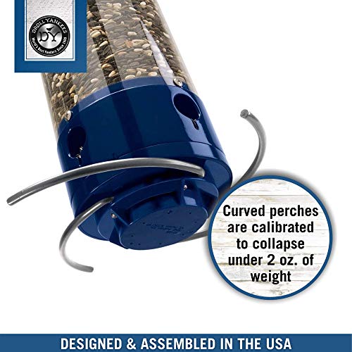 Droll Yankees Whipper Squirrel-Proof Bird Feeder With Collapsible Perches, 5-Pound Seed Capacity, Blue - Thumbnail 4