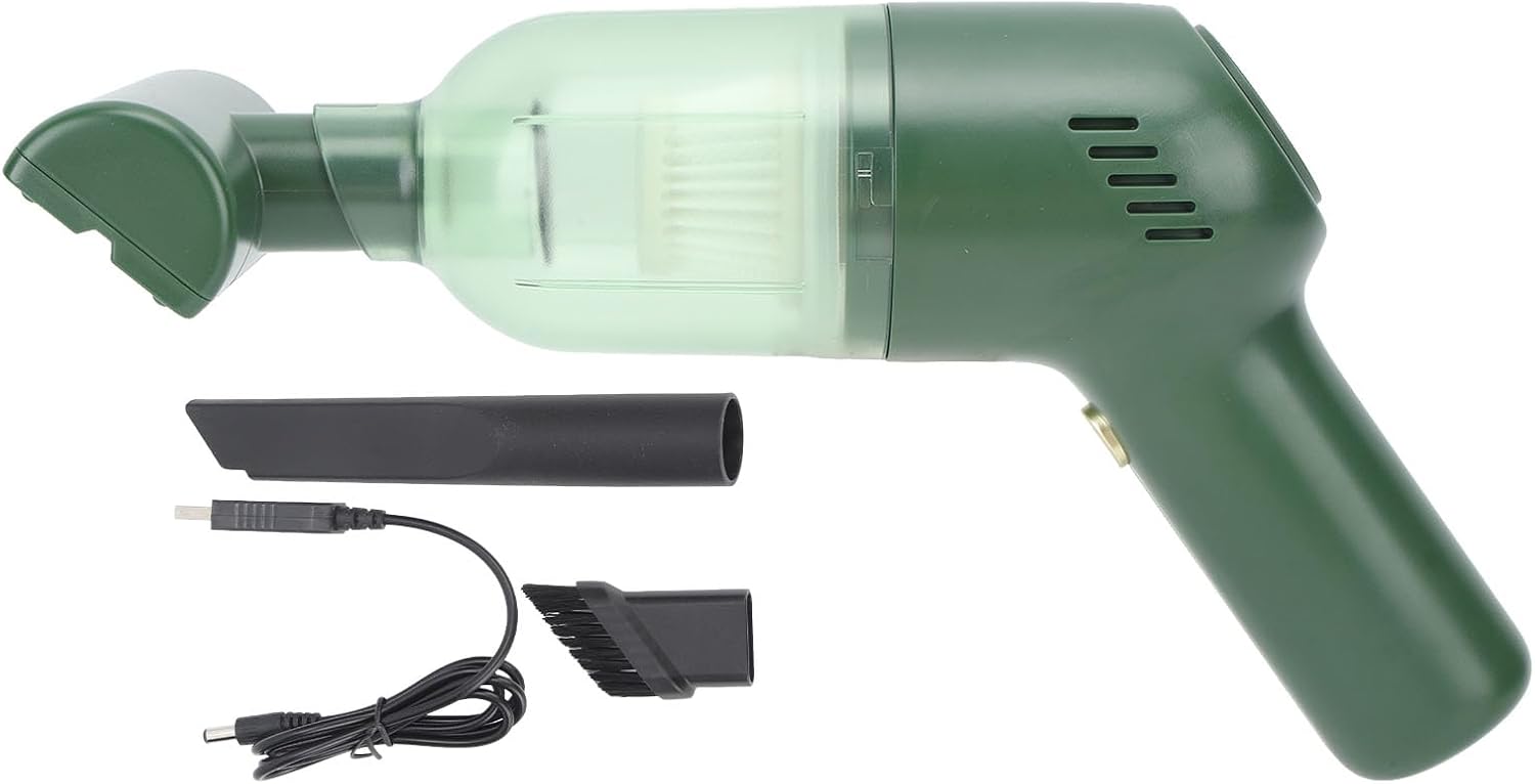 Car Vacuum Cleaner 120W Cordless Handheld Rechargeable 8000pa Strong Suction Portable Lightweight 2000mAh Battery for Car Home Green Debris Pet Hair (Green)