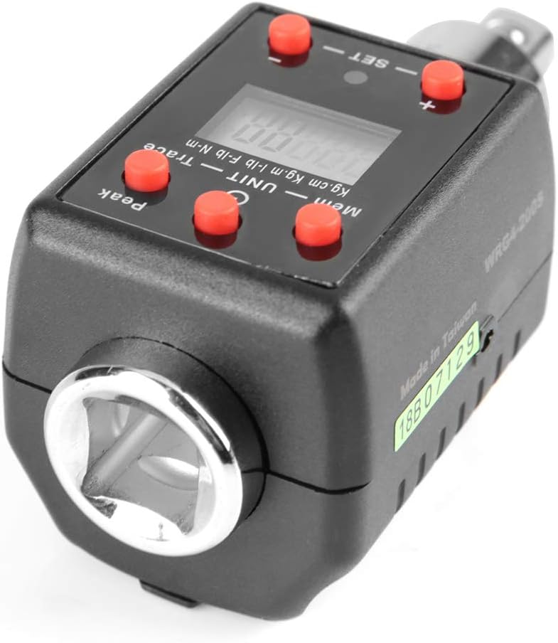 Fafeicy Digital Torque Adapter Digital Torque Wrench Adaptor Wrench Converter 1/2 Drive 10-200Nm Meter with Trace Mode LED Audio Alarm for Ratchet Breaker Bar