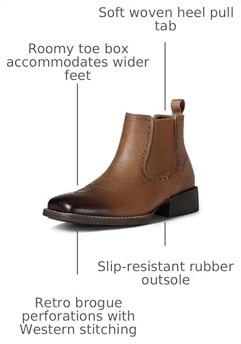 TruVeld Men's Ankle Slip On Chelsea Cowboy Boots - Square Toe Style angle 3