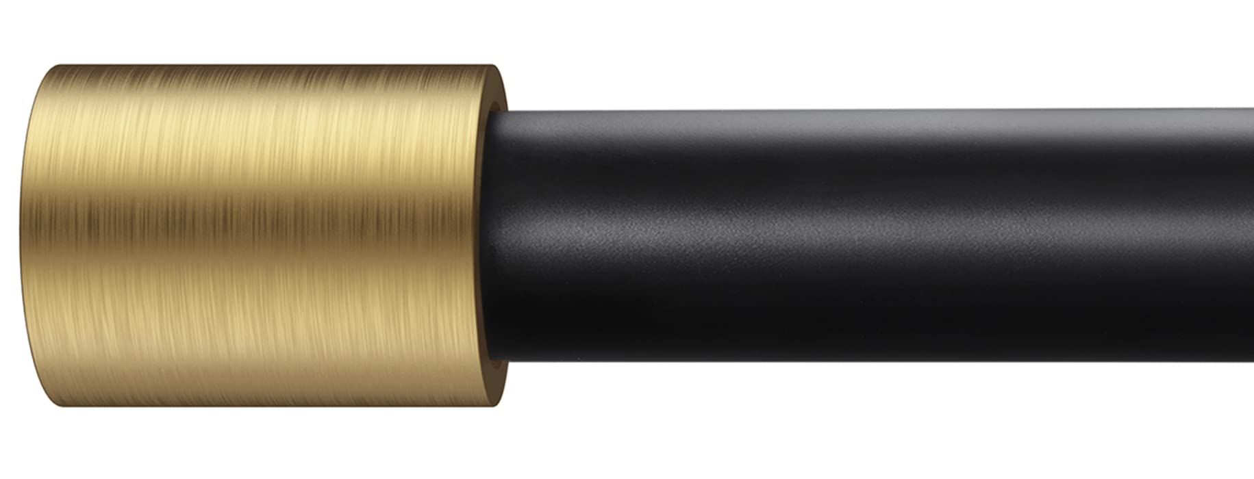 BRIOFOX Curtain Rods for Windows 72 to 144 Inch,1 Inch Modern Window Curtain Rod with Brushed Gold End Cap Finials Drapery Rods