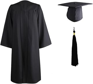 Graduation Tassel Set 2022 - Unisex Matte Graduation Gown and Tassel 2022 Pendant, Graduation Robe for High School College Bachelor Uwariloy