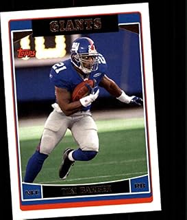 2006 Topps Football #244 Tiki Barber New York Giants Official NFL Trading Card (Scan streaks are not on card, Stock Photos used, Card will be sharp)