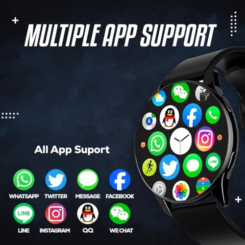 Image of PunnkFunnk EVO Vista Smartwatch, 1.3 inch HD Display Bluetooth Calling, Fitness & Sleep Tracker, 100+ Sports Modes, IP67 Waterproof Compatible with Android & iOS(Black)