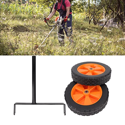 Rueda Auxiliar para Cortabordes,Rueda de Soporte para Desbrozadora,18x18x3.5CM,Cortabordes con Rueda Auxiliar Ajustable,Compatible con Tubos de Eje de 26mm y 28mm,Recortadoras de Hilo Rueda Auxiliar