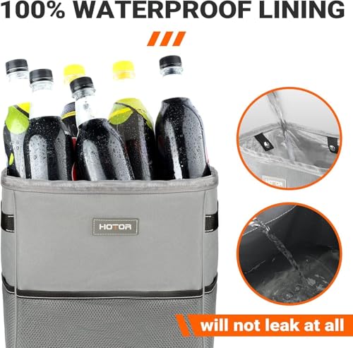 Image of HOTOR Car Trash Can, Leakproof Car Organizer, 2-Gallon, Gray