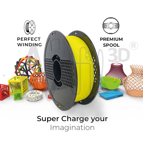 Image of NFIL3D 1KG Net Rpla Yellow 3D Printer Filament | Filaments for 3D Printer| 1.75mm| Accuracy - + /- 0.015mm | 1000g 3D Filament, 250g Spool & 350g Packaging Weight (Total Weight 1.6KG)