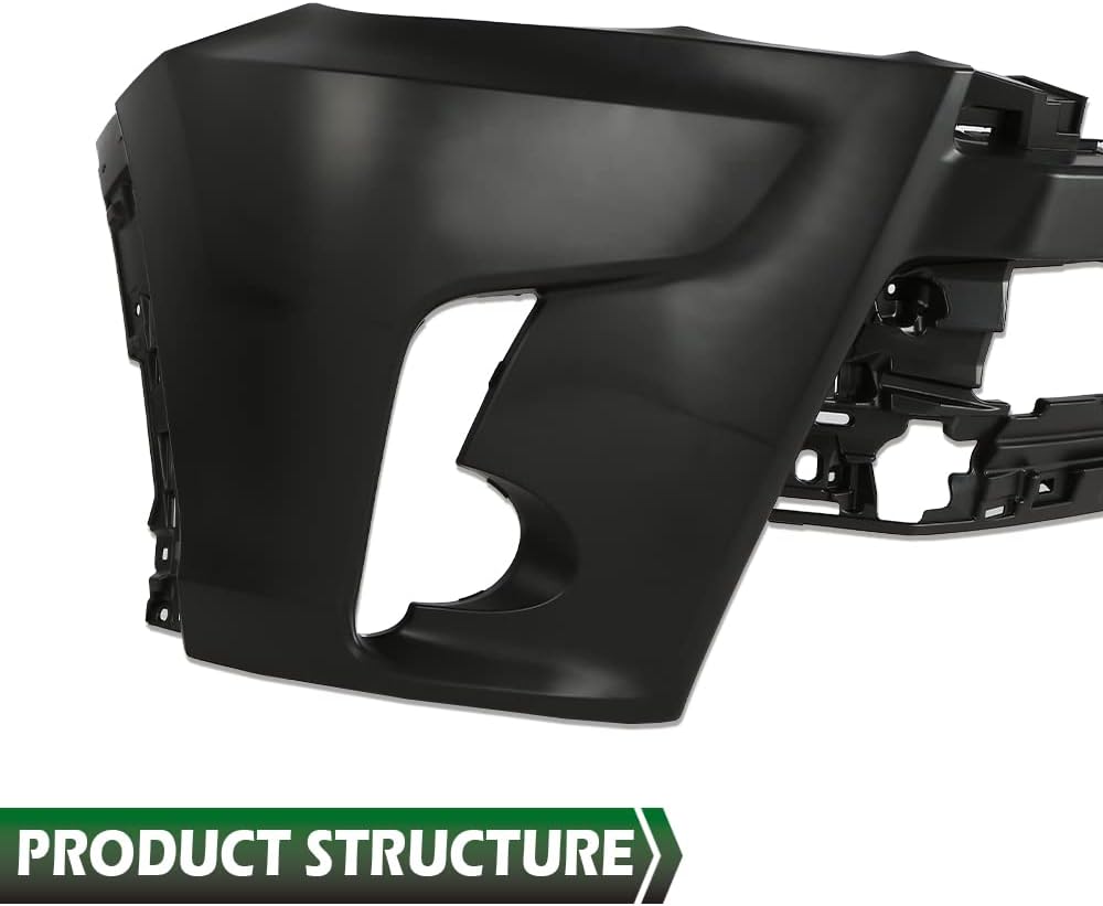 GRAND ORANGE Front Bumper Cover Compatible with 2017 2018 2019 Toyota Highlander 521190E350160 TO1000427 191275375105 521190E937 Black