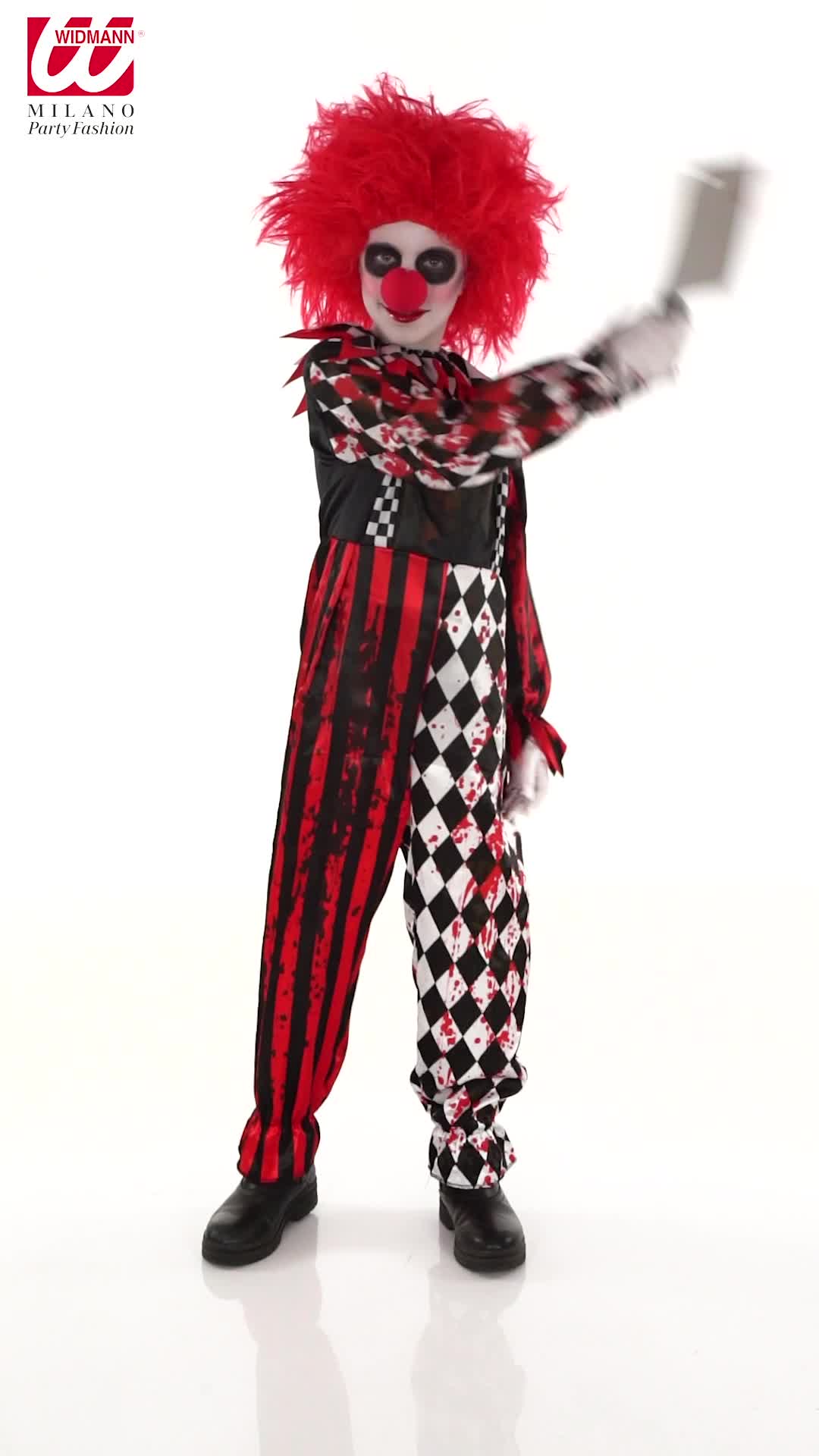 Killer-Clown-Perücke Rot – Vintage-Look Für Halloween & Karneval, Mit Kunsthaar