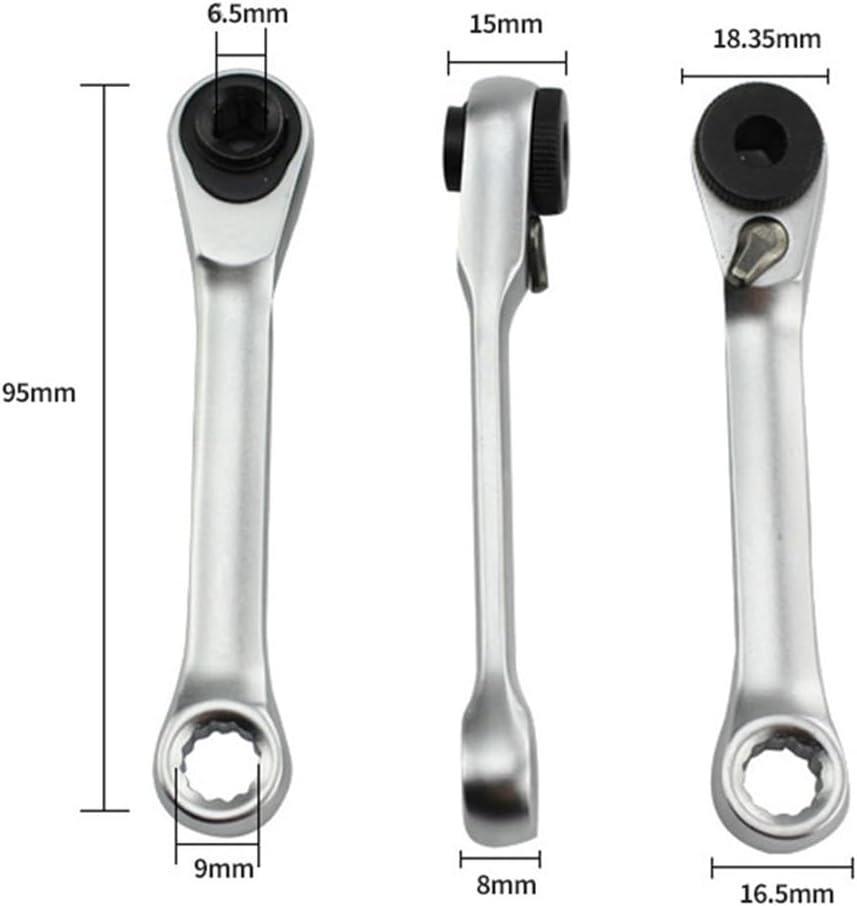 1/4" Hex Ratchet Ratchet Tools – Bi-Directional -Ended Quick-Release Mechanism, 72-Tooth, High- Chrome-Vanadium Steel Body, Compact Tight