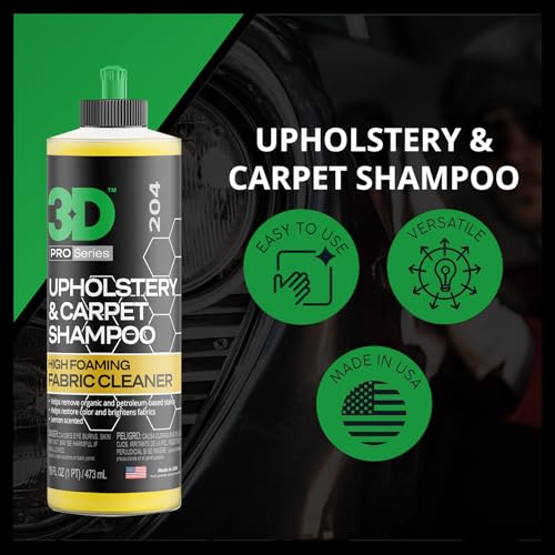 3D Upholstery & Carpet Shampoo - High Foam Stain Remover & Odor Eliminator Shampoo 16oz. - Thumbnail 5