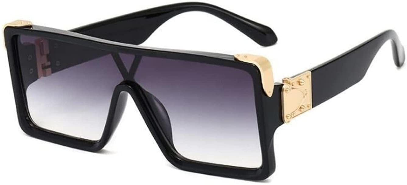 UV Protection, Polarized, Mirrored Rectangular Sunglasses (Large Size) (For Men & Women, Blue)-image-47