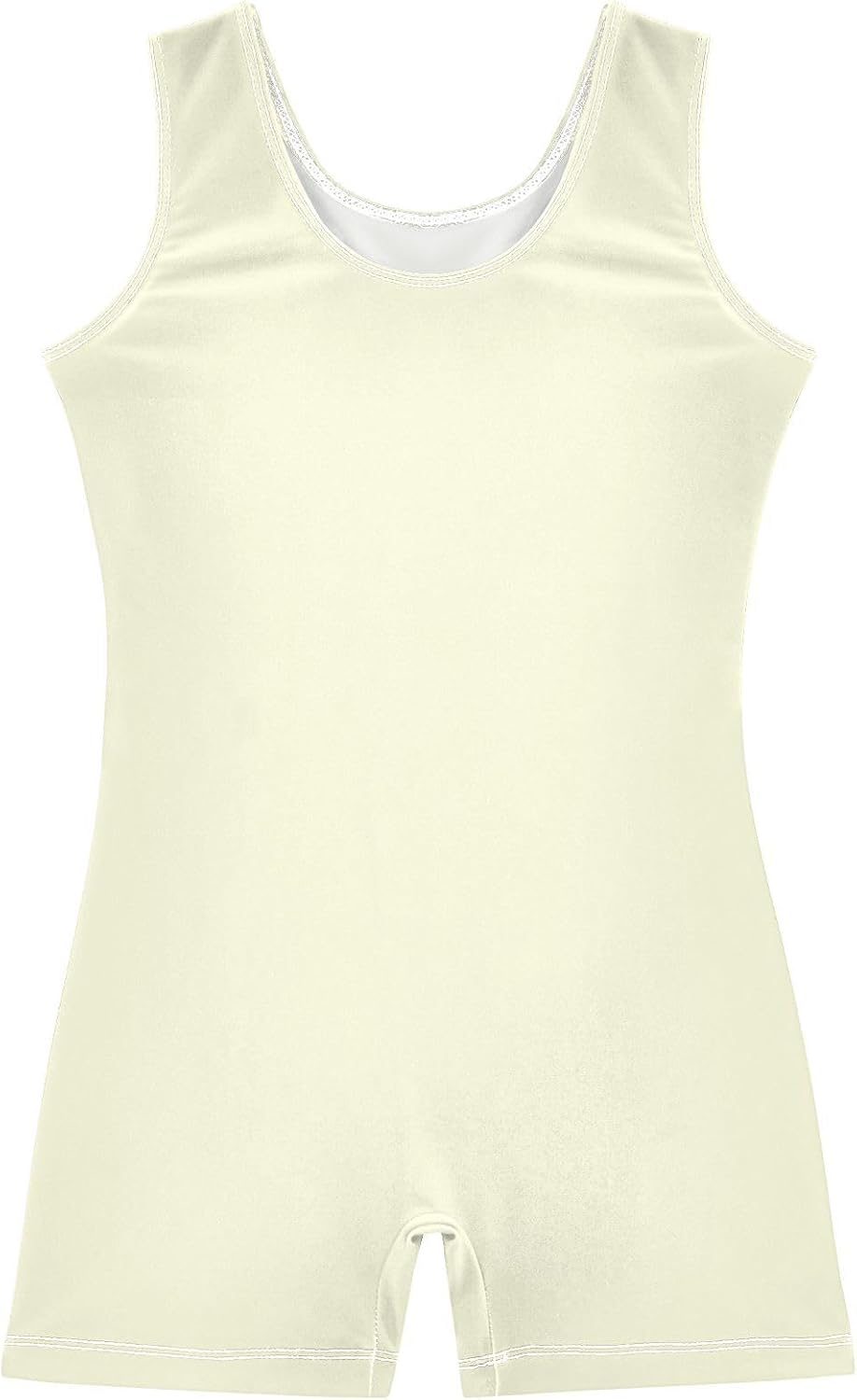 GAIREG Custom Name Light Yellow Girls Biketard, Sleeveless