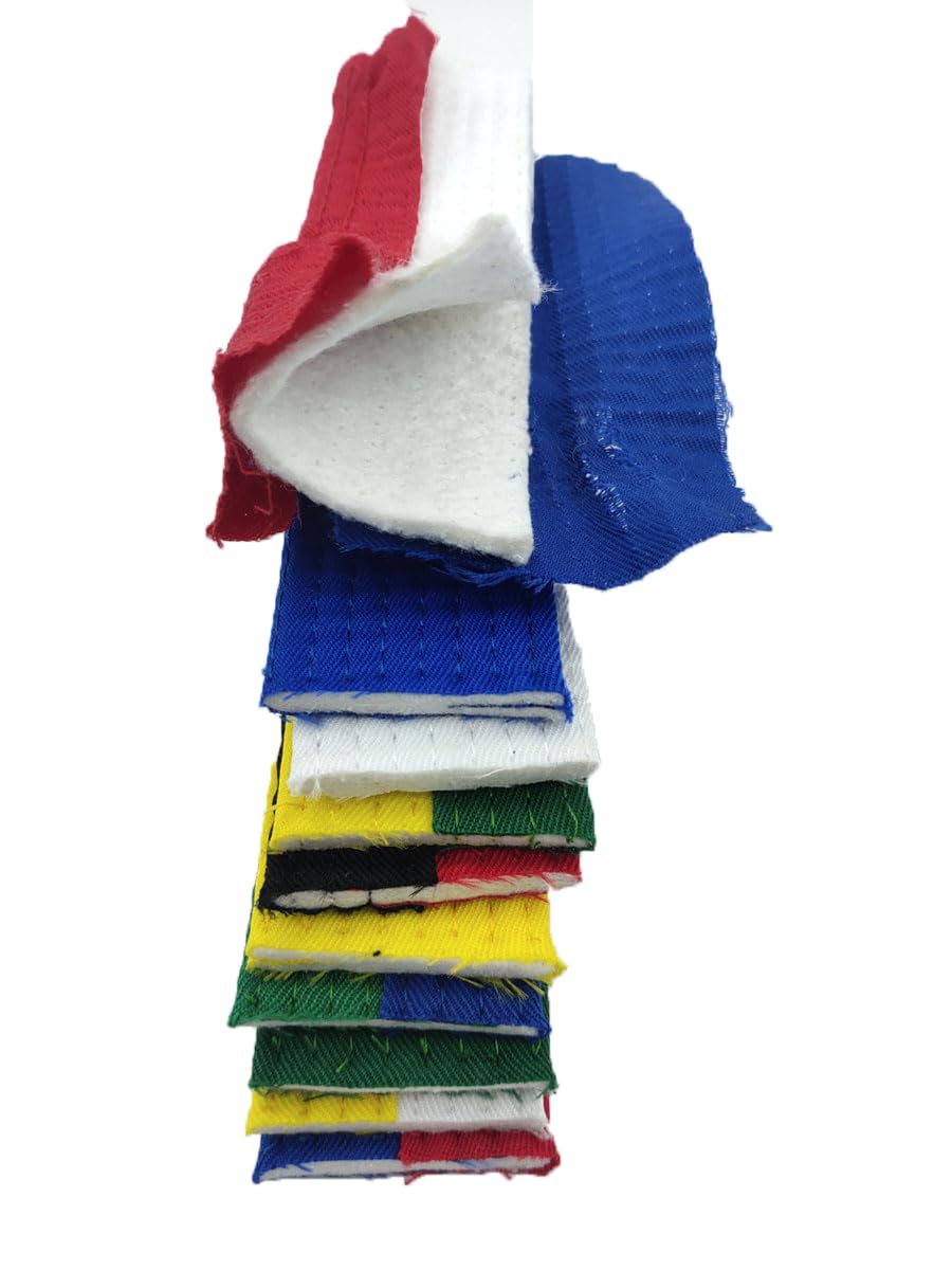 MingQian Ceinture de Taekwondo, Karaté, Judo, Aïkido, Arts Martiaux, Grade de couleur : blanc, jaune, vert, bleu, rouge, noir, tour de taille 4 cm, longueur 200 cm-320 cm
