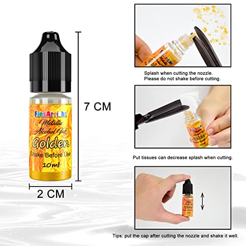 Alcohol Ink Set - 24 Vivid Colors, Concentrated Alcohol-Based Ink, Epoxy Resin Paint With Metallic Color Dye For Resin Coasters, Acrylic Painting, Tumbler Making,10Ml Each #TOP3