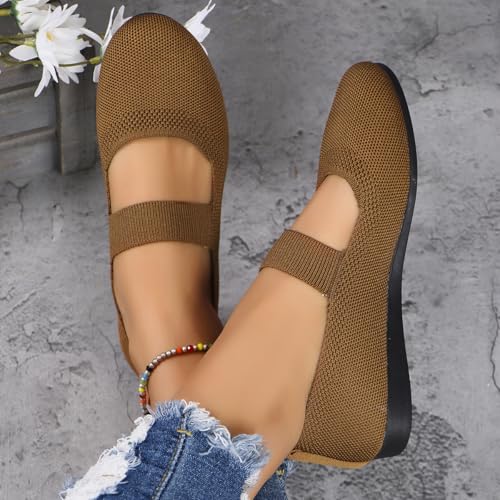 Women's Solid Color Dance Shoes, Casual Comfortable Slip-on Flat for Daily Footwear, Breathable Ballet for Women & Girls, Fall Outfits, Fall Freshness, Comfort Walking Plus Size Shoes 5