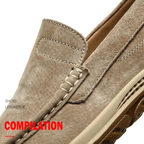 Men's Fashion Vintage Suede Soft Driving Loafers Casual Comfort Slip Resistant Leather Penny Loafers Boat Shoes2