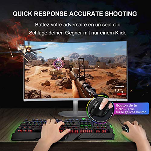 AIRENA-Souris-Gamer-Souris-Gaming-PC-avec-Effets-declairage-RGB-7200-DPI-reglable-6-Boutons-programmables-Conception-de-Souris-Ergonomique-pour-Gaming-OrdinateurLaptopMac