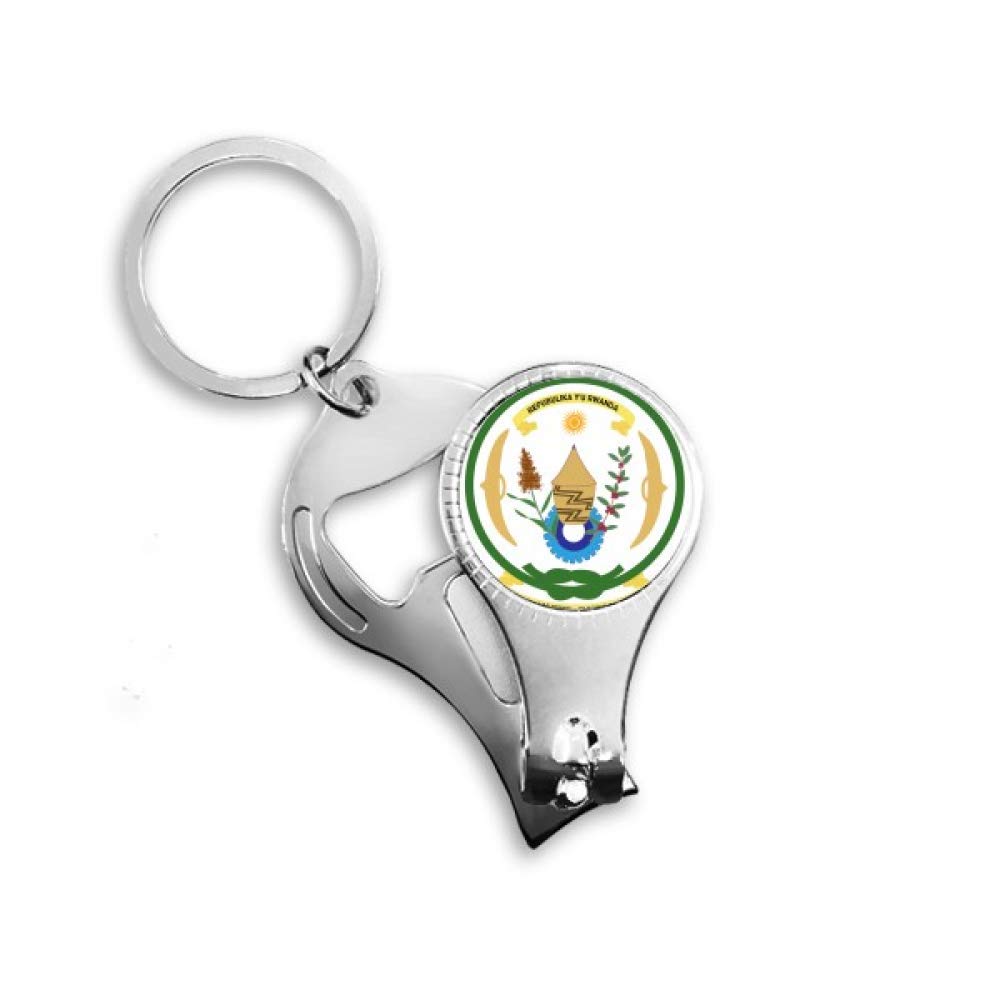 Porte-clés blason Rwanda Afrique pour trousseau de clés de voyageur et décoration de sac à dos
