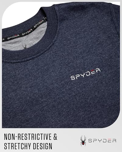 Spyder Mens Crewneck Sweatshirt - Soft Fleece Pullover Sweatshirts for Men - Athletic Mens Sweatshirt with UPF30 Sun Protect4