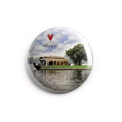 AVI 58mm Regular Size Metal Fridge Magnet Multicolour Alleppey Kerala Houseboat Travel Souvenir MR8002188