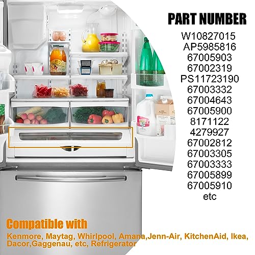 W10827015 AP5985816 Refrigerator Pantry Drawer Door Compatible with kenmore, maytag, whirlpool, amana, Jenn-Air, KitchenAid, Ikea, Dacor, Gaggenau Refrigerator - Replaces 12656813, 67005903 by FBULWSEC - Image 6