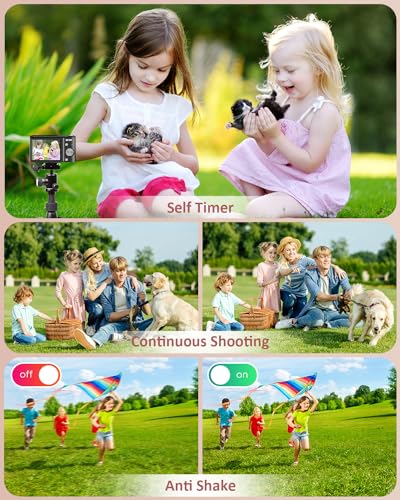 Upgrade Digital Camera - 50MP Full HD 1080P with 16x Zoom, Anti-Shake, Compact for Kids - 32GB SD Card, 2 Batteries - Black - Thumbnail 4