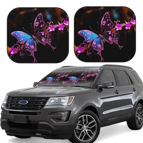 Pare-soleil voiture pliable papillon contre la chaleur du pare-brise taille M SUV