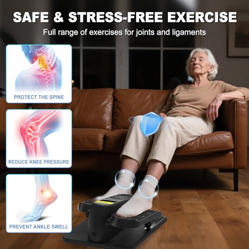 Image of Under Desk Elliptical Machine, Electric Seated Pedal Exerciser,Elliptical Leg Exercisers for Seniors,Mini Ellipse Leg Exerciser with Remoter,12 Adjustable speeds Pedal Exerciser